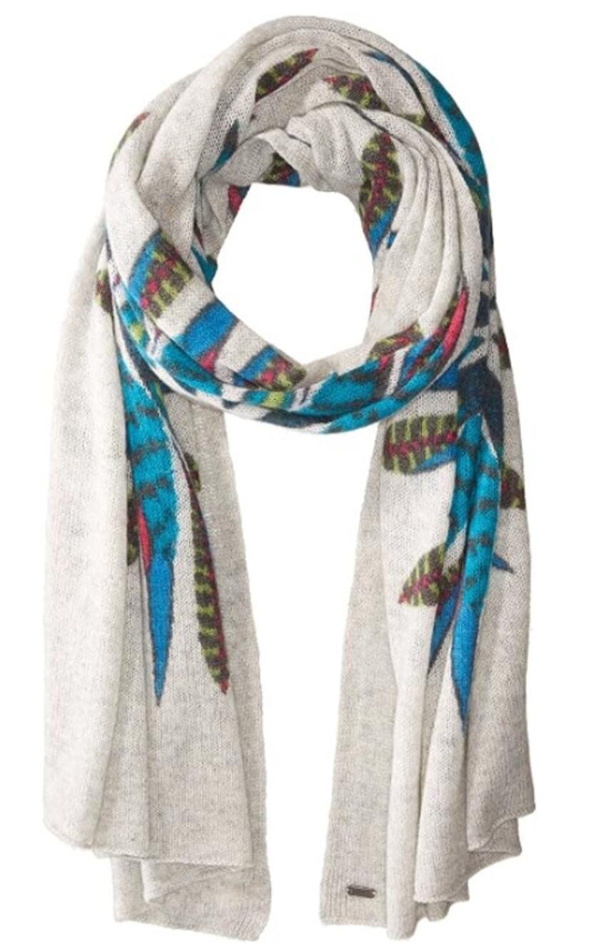 Pistil Florence 100% Wool Knit Feather Design Rectangle Scarf